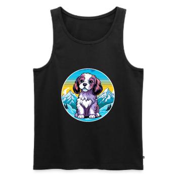 Grand Anglo Français Blanc Et Noir Race De Chien Carto - Débardeur bio Premium Homme - noir - Devant - Michal (187cm)