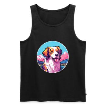 Danois Suédois Farmdog Race Cartoon Kawaii Wa - Débardeur bio Premium Homme - noir - Devant - AI Model Male 178 light (178cm)