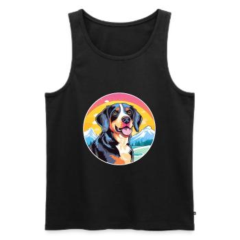 Entlebucher Mountain Dog Breed Cartoon Kawaii Wate - Men's Premium Organic Tank Top - black - Front - AI Model Male 178 light (178cm)