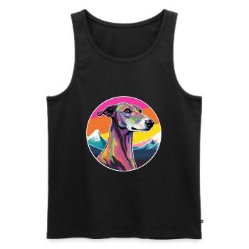 Galgo Español Hunderasse Cartoon Kawaii Aquarell - Männer Premium Bio Tank Top - Schwarz - Vorne - Michal (187cm)