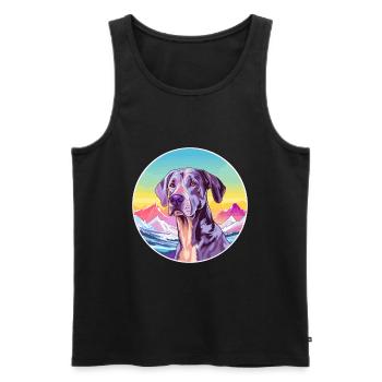 Große Dogge Hunderasse Cartoon Kawaii Aquarell - Männer Premium Bio Tank Top - Schwarz - Vorne - Michal (187cm)