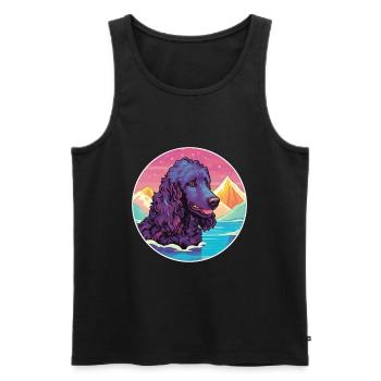 Irischer Wasserspaniel Hunderasse Cartoon Kawaii Wasser - Männer Premium Bio Tank Top - Schwarz - Vorne - Michal (187cm)