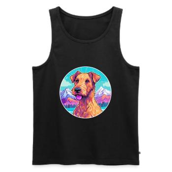 Irish Terrier chien race Cartoon Kawaii aquarelle - Débardeur bio Premium Homme - noir - Devant - Michal (187cm)