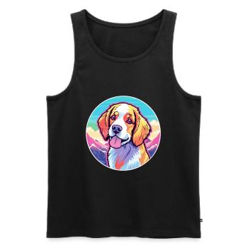 Nederlandse Kooikerhondje Dog Breed Cartoon Kawaii - Débardeur bio Premium Homme - noir - Devant - Michal (187cm)