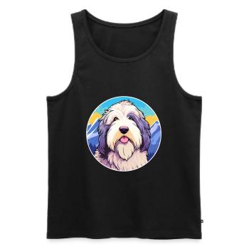 Alter englischer Schäferhund Hunderasse Cartoon Kawaii Wate - Männer Premium Bio Tank Top - Schwarz - Vorne - Michal (187cm)
