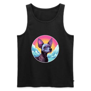 Chien nu péruvien race Cartoon Kawaii Waterco - Débardeur bio Premium Homme - noir - Devant - Michal (187cm)