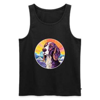 Posavac Hound Dog Breed Cartoon Kawaii Watercolor - Men's Premium Organic Tank Top - black - Front - Michal (187cm)