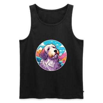 Sealyham Terrier Dog Breed Cartoon Kawaii Watercol - Men's Premium Organic Tank Top - black - Front - Michal (187cm)