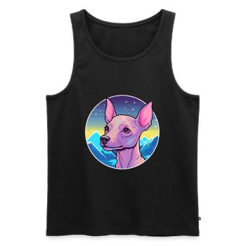 Mexican Hairless Dog Breed Cartoon Kawaii Watercol - Men's Premium Organic Tank Top - black - Front - Michal (187cm)