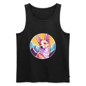 Portugiesische Podengo-Hunderasse Cartoon Kawaii Waterc - Männer Premium Bio Tank Top - Schwarz - Vorne - Michal (187cm)