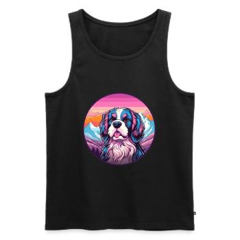 Segugio Maremmano Chien Race Cartoon Kawaii Waterco - Débardeur bio Premium Homme - noir - Devant - Michal (187cm)