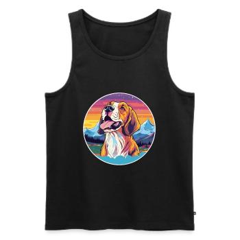 Smalandsstovare Smaland Hound Chien Race Cartoon Ka - Débardeur bio Premium Homme - noir - Devant - AI Model Male 178 light (178cm)