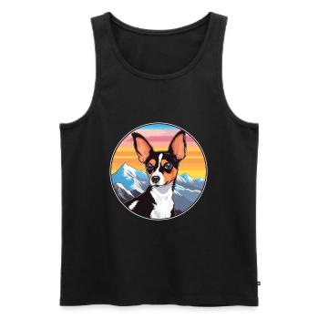 Spielzeug Foxterrier Hunderasse Cartoon Kawaii Watercolo - Männer Premium Bio Tank Top - Schwarz - Vorne - Michal (187cm)