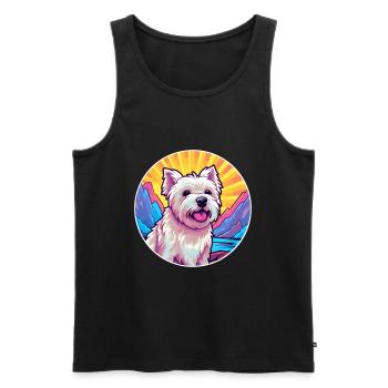 West Highland White Terrier Hunderasse Cartoon Kawa - Männer Premium Bio Tank Top - Schwarz - Vorne - Michal (187cm)