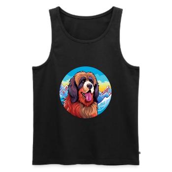 Tibetischer Mastiff Hunderasse Cartoon Kawaii Watercolo - Männer Premium Bio Tank Top - Schwarz - Vorne - Michal (187cm)