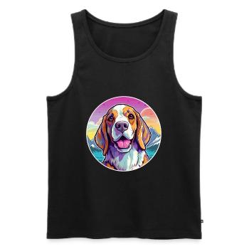Transilvanian Hound Dog Breed Cartoon Kawaii Water - Men's Premium Organic Tank Top - black - Front - Michal (187cm)