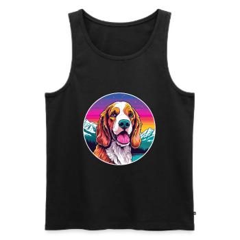 Welsh Springer Spaniel chien race Cartoon Kawaii Wa - Débardeur bio Premium Homme - noir - Devant - Michal (187cm)
