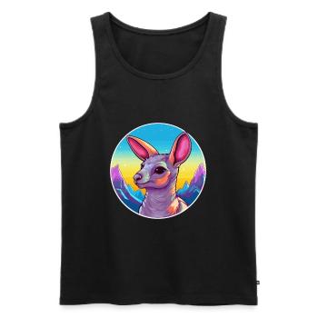 Aardvark Aquarelle Dessin Animé Kawaii Animal Animal Colo - Débardeur bio Premium Homme - noir - Devant - Michal (187cm)