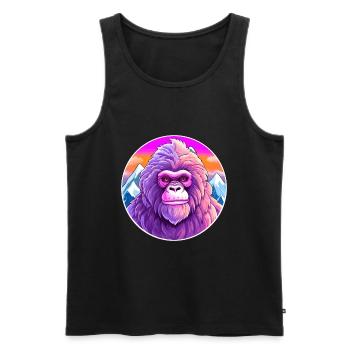 Babouin Aquarelle Dessin Animé Kawaii Animal De Compagnie Colorf - Débardeur bio Premium Homme - noir - Devant - AI Model Male 178 light (178cm)