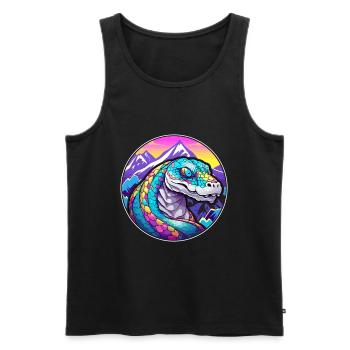 Anaconda Aquarelle Dessin Animé Kawaii Animal Animal Colo - Débardeur bio Premium Homme - noir - Devant - AI Model Male 178 light (178cm)