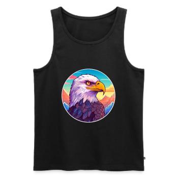 Aigle Aquarelle Dessin Animé Kawaii Animal Animal Colorfu - Débardeur bio Premium Homme - noir - Devant - Michal (187cm)