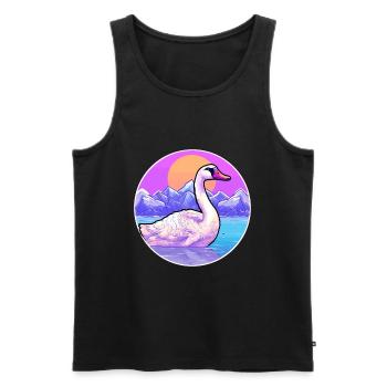 Goose Watercolor Cartoon Kawaii Pet Animal Colorfu - Men's Premium Organic Tank Top - black - Front - Michal (187cm)