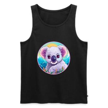 Koala Watercolor Cartoon Kawaii Pet Animal Colorfu - Men's Premium Organic Tank Top - black - Front - Michal (187cm)