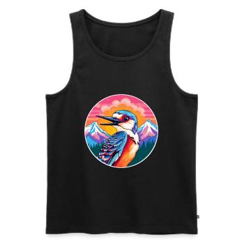 Specht Aquarell Karikatur Kawaii Haustier Tier Co - Männer Premium Bio Tank Top - Schwarz - Vorne - Michal (187cm)