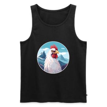 Poulet Aquarelle Dessin Animé Kawaii Animal De Compagnie Animal Couleur - Débardeur bio Premium Homme - noir - Devant - Michal (187cm)