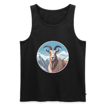 Chèvre Aquarelle Dessin Animé Kawaii Animal De Compagnie Coloré - Débardeur bio Premium Homme - noir - Devant - Michal (187cm)