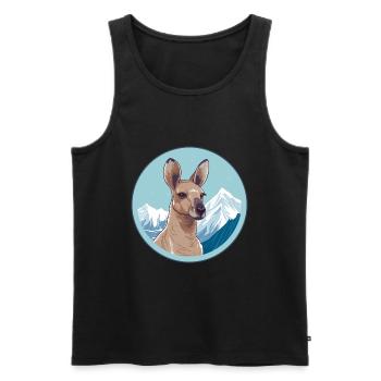 Kangourou Aquarelle Dessin Animé Kawaii Animal Animal Colo - Débardeur bio Premium Homme - noir - Devant - AI Model Male 178 light (178cm)