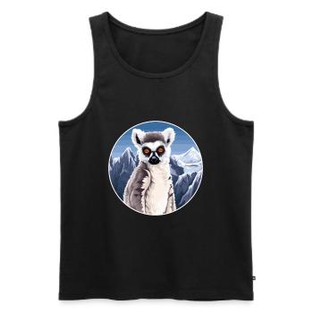 Lemur Watercolor Cartoon Kawaii Pet Animal Colorfu - Men's Premium Organic Tank Top - black - Front - Michal (187cm)
