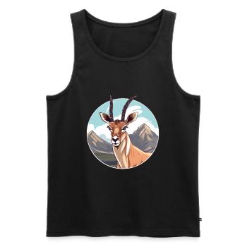 Antilope aquarelle dessin animé kawaii animal animal Colo - Débardeur bio Premium Homme - noir - Devant - AI Model Male 178 light (178cm)