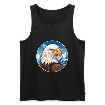 Aigle Aquarelle Dessin Animé Kawaii Animal Animal Colorfu - Débardeur bio Premium Homme - noir - Devant - Michal (187cm)