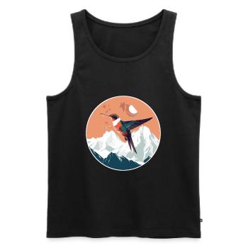 Colibri Aquarelle Dessin Animé Kawaii Animal De Compagnie C - Débardeur bio Premium Homme - noir - Devant - Michal (187cm)