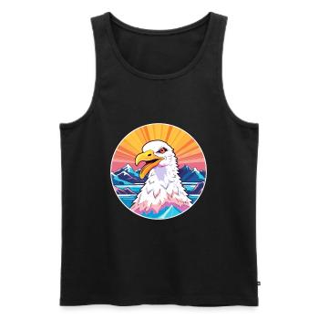 Seagull Watercolor Cartoon Kawaii Pet Animal Color - Men's Premium Organic Tank Top - black - Front - Michal (187cm)
