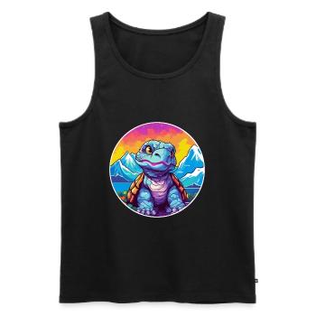 Tortue Aquarelle Dessin Animé Kawaii Animal De Compagnie Colorf - Débardeur bio Premium Homme - noir - Devant - Michal (187cm)