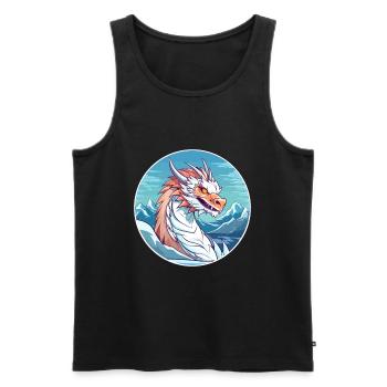 Dragon Aquarelle Dessin Animé Kawaii Animal De Compagnie Colorf - Débardeur bio Premium Homme - noir - Devant - Michal (187cm)