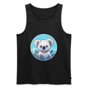 Koala Watercolor Cartoon Kawaii Pet Animal Colorfu - Men's Premium Organic Tank Top - black - Front - Michal (187cm)