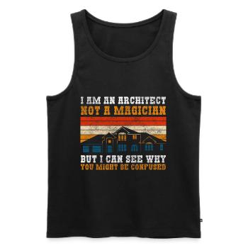 Engineer Profession House Construction - Men's Premium Organic Tank Top - black - Front - AI Model Male 178 light (178cm)