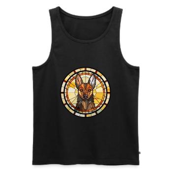 Belgische Hunderasse Groenendael Buntglas Colorf - Männer Premium Bio Tank Top - Schwarz - Vorne - AI Model Male 178 light (178cm)