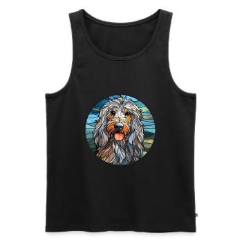 Bergamasco Hunderasse Buntes Glas Buntes Wasser - Männer Premium Bio Tank Top - Schwarz - Vorne - Michal (187cm)