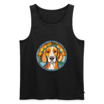 American Foxhound Hunderasse Buntglas Bunt - Männer Premium Bio Tank Top - Schwarz - Vorne - AI Model Male 178 light (178cm)
