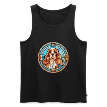 American Cocker Spaniel chien race vitrail Co - Débardeur bio Premium Homme - noir - Devant - Michal (187cm)