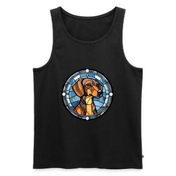Braque Francais Dog Breed Stained Glass Colorful W - Men's Premium Organic Tank Top - black - Front - Michal (187cm)