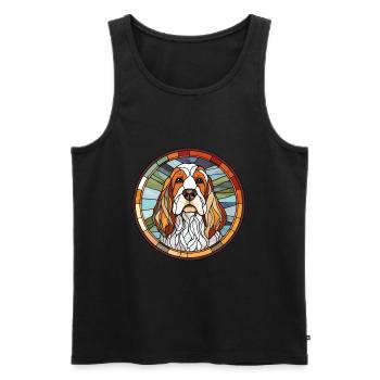 Basset Griffon Vendeen Hunderasse Buntglas Col - Männer Premium Bio Tank Top - Schwarz - Vorne - Michal (187cm)