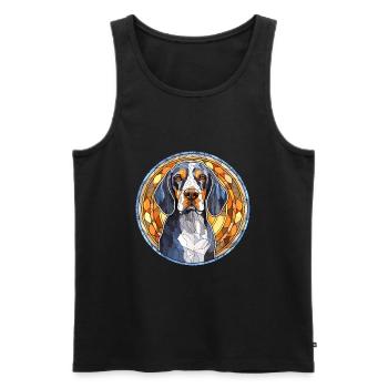 Bluetick Coonhound chien race vitrail Colorfu - Débardeur bio Premium Homme - noir - Devant - Michal (187cm)