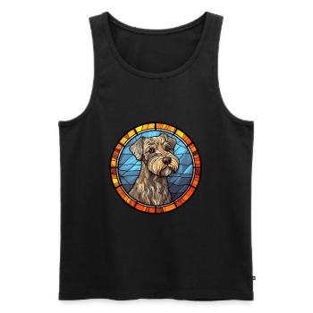 Cesky Terrier Hunderasse Buntes Glas Wat - Männer Premium Bio Tank Top - Schwarz - Vorne - Michal (187cm)