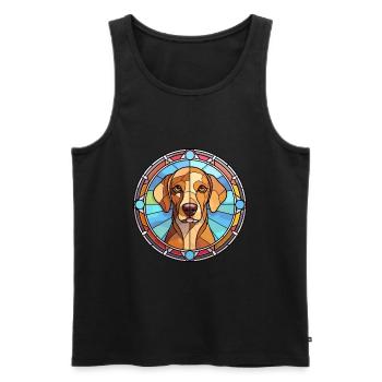 Cimarron Uruguayo Dog Breed Stained Glass Colorful - Men's Premium Organic Tank Top - black - Front - Michal (187cm)