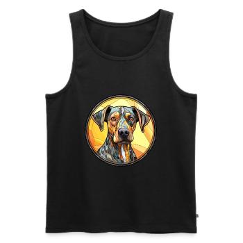 Catahoula Leopard Hund Rasse Bunt Glas Bunt - Männer Premium Bio Tank Top - Schwarz - Vorne - Michal (187cm)